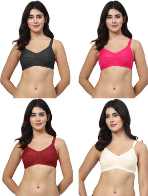 LILY 306 Women Minimizer Non Padded Bra(Black, Pink, Beige, Maroon)