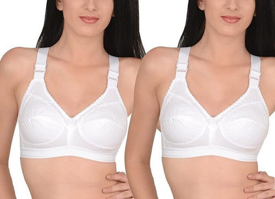 ELEG STYLE Women Full Coverage Non Padded Bra(White)