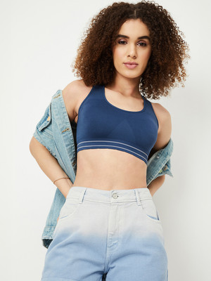 MAX Women Sports Lightly Padded Bra(Blue)