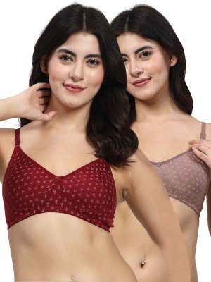 LILY Itida Women T-Shirt Non Padded Bra(Maroon, Brown)