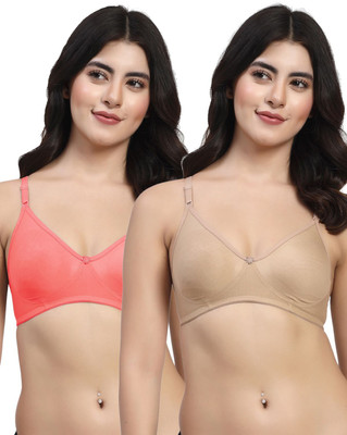 LILY wnysor Women T-Shirt Non Padded Bra(Beige, Red)