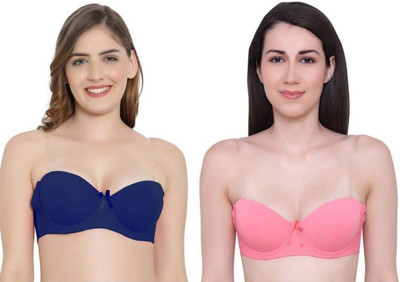 HouseOfCommon Women Everyday Lightly Padded Bra(Blue, Pink)
