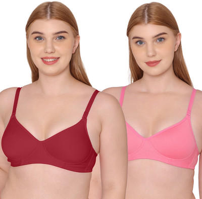 KOMLI Komli Seamless Medium Padded Full Coverage Cotton Rich Padded Bra Women T-Shirt Lightly Padded Bra(Multicolor)