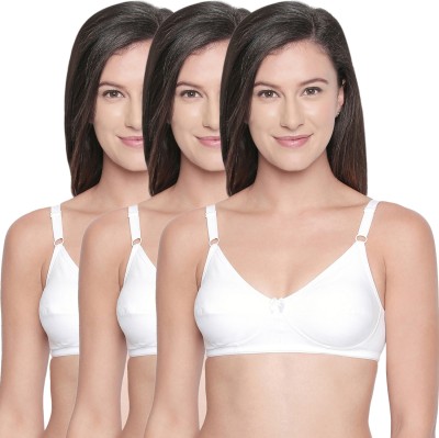 BodyCare FK-6595W(B)-3PCS(B) Women Full Coverage Non Padded Bra(White)