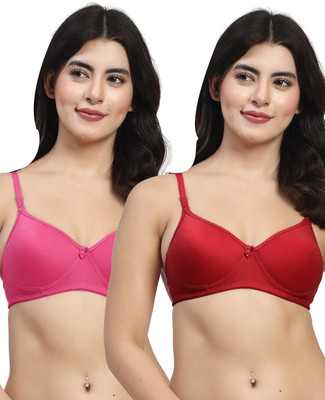 LILY maofcigamMino Women T-Shirt Heavily Padded Bra(Maroon, Pink)