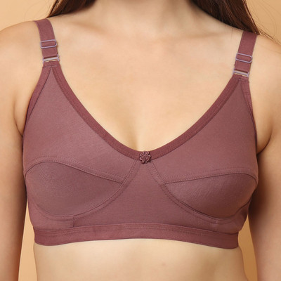 YESJUDAN Daily Use Comfort Cotton Full Cup Non-Padded Wired/Non-Wired Casual Woman Bra Women Balconette Lightly Padded Bra(Pink)