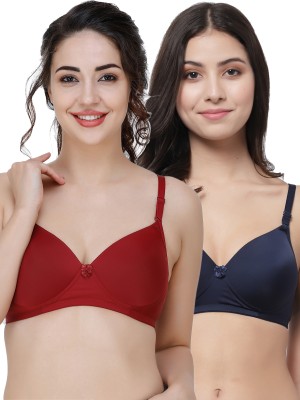 COLLEGE GIRL Hellopad ComboPO2 Women Sports Lightly Padded Bra(Maroon, Dark Blue)