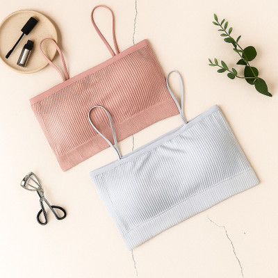 Akstore Women Stylish Camisole Women Cami Bra Lightly Padded Bra(Pink, Grey)