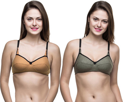 DreamBe 5Star Women Everyday Non Padded Bra(Brown, Green)