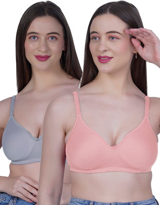 Shyam Sons FLAIR Navya Women T-Shirt Lightly Padded Bra(Grey, Pink)