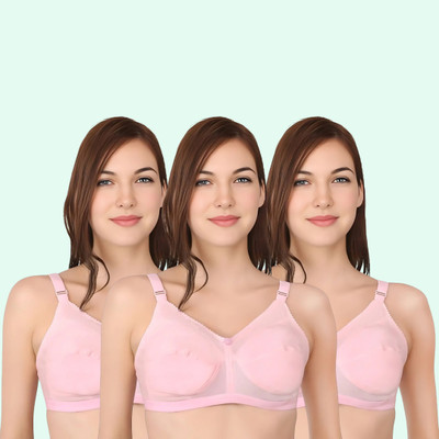 Doll Care Women Bra Ladies Bra Combo Women Full Coverage Non Padded Bra(Pink)