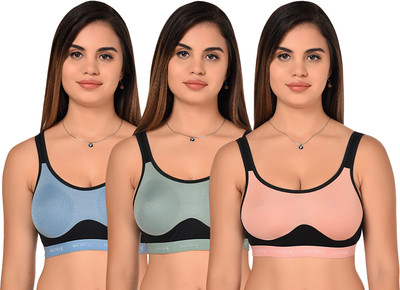 Yana Women Sports Non Padded Bra(Light Blue, Light Green, Pink)
