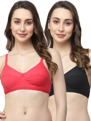 COLLEGE GIRL CGRO1256 Women T-Shirt Non Padded Bra(Pink, Black)