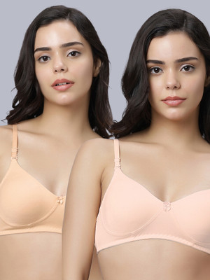 Eden EDEN103SKINPEACH Women T-Shirt Non Padded Bra(Beige, Yellow)