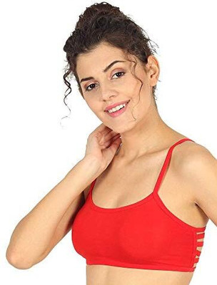 NAKSH ENTERPRISES Stylish, Comfortable 6 strap bralette Women Cage Bra Lightly Padded Bra(Red)