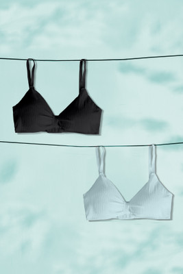 NAGARVEL CREATION 5/3337-blk/sky-28-p02 Women Push-up Lightly Padded Bra(Multicolor)