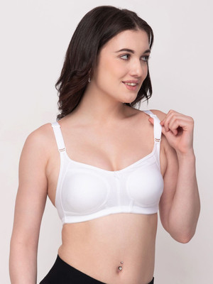 Floret Women Minimizer Bra Non Padded & Full Coverage Women Minimizer Non Padded Bra(White)