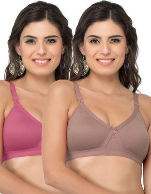 COLLEGE GIRL Women Minimizer Lightly Padded Bra(Pink, Brown)