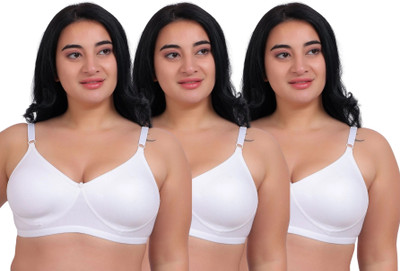 Fabme Women Full Coverage Non Padded Bra(White)