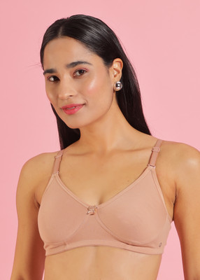 Dollar Pack of 1 Rich Cotton Basic Support T-Shirt Women Cage Bra Non Padded Bra(Beige)