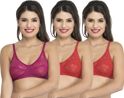 Docare Diamond Women Bralette Non Padded Bra(Purple, Red)