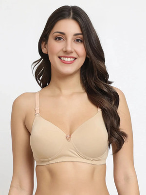 KELLPAR Women’s Everyday Comfort Padded Bra | Seamless,Adjustable Straps, Full Coverage Women Everyday Lightly Padded Bra(Beige)
