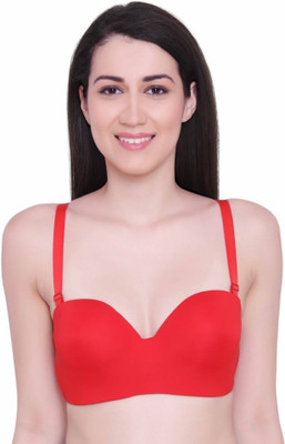 EYESOFPANTHER T-Shirts Pushup Bra Women Balconette Lightly Padded Bra(Red)