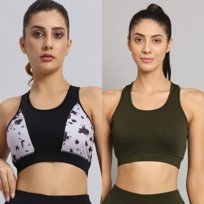 BEING RUNNER Women Sports Non Padded Bra(Multicolor, Brown)