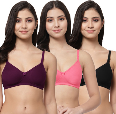 Docare Women Everyday Lightly Padded Bra(Purple, Pink, Black)