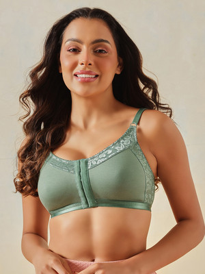 Clovia Women Full Coverage Non Padded Bra(Green)