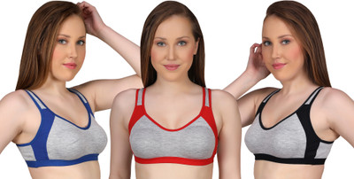 Zivosis Women Sports Non Padded Bra(Multicolor)