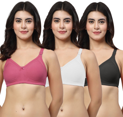 LILY iranos Women Minimizer Non Padded Bra(Purple, White, Black)