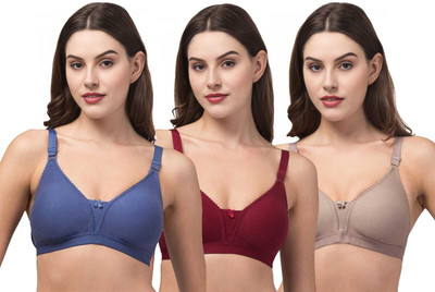 Funahme Women Full Coverage Non Padded Bra(Multicolor)