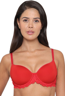 Wacoal Embrace Lace Women T-Shirt Lightly Padded Bra(Red)