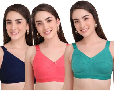 Bella Beauty Non Padded Full Coverage Seamed-Cup T-Shirt Bras Women Full Coverage Non Padded Bra(Multicolor)