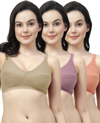 Shyam Sons FLAIR P1017 Women Everyday Non Padded Bra(Beige, Purple, Orange)