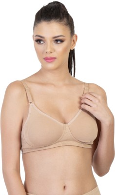 Envie Women's Encircled Cotton Bra/Non-Padded, Non-Wired, Side Sharper Women T-Shirt Non Padded Bra(Beige)