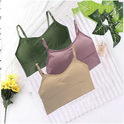 BRAABAA Pack of 3 Women fancy padded sports bra Women Sports Lightly Padded Bra(Beige, Green, Pink)