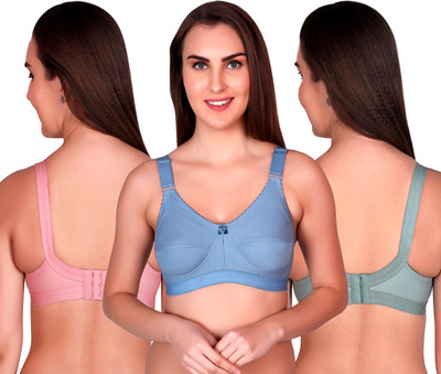 CURVZEX ZAMBIA Women Push-up Non Padded Bra(Pink, Dark Green, Dark Blue)