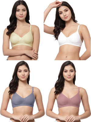 COLLEGE GIRL CG1301 Women T-Shirt Non Padded Bra(Beige, White, Brown, Blue)