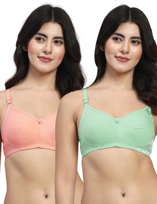 LILY inimadMino Women Bralette Non Padded Bra(Green, Orange)