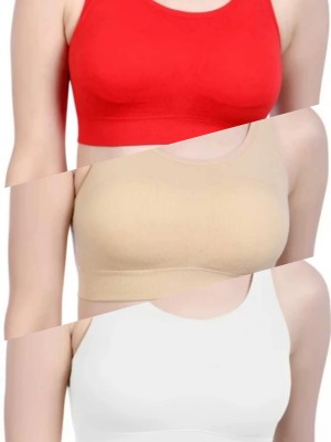 ZORWERN WOMEN CAMI LIGHT PADDED BRA Women Cami Bra Lightly Padded Bra(Red, Beige, White)