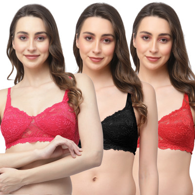 Docare Riya Women Bralette Non Padded Bra(Red, Pink, Black)