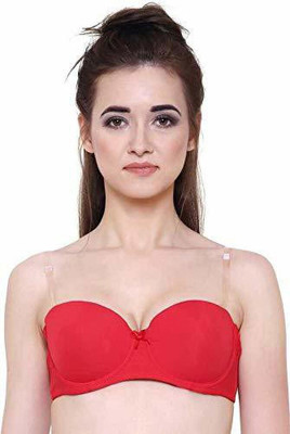 Zylum Fashion Women Balconette Lightly Padded Bra Women Push-up Heavily Padded Bra(Red)