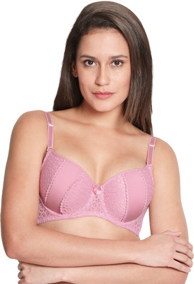 Susie Susie Wirefree Moulded Full Coverage Bra Women T-Shirt Lightly Padded Bra(Pink)