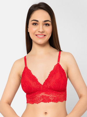 Clovia Women Bralette Non Padded Bra(Red)