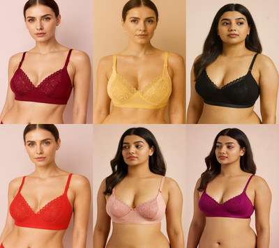 Paryag Women Bralette Non Padded Bra(Multicolor)