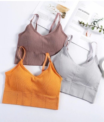 DYZINSTORE fANCY FREE SIZE BRA Women Cami Bra Lightly Padded Bra(Multicolor)