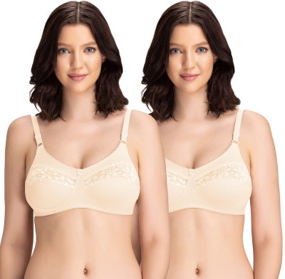 Groversons Paris Beauty Lace Women Everyday Non Padded Bra(Multicolor)