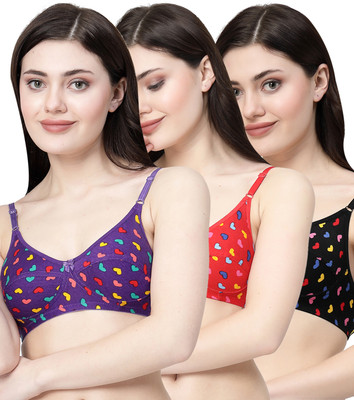 Docare LittleHeart Women Minimizer Non Padded Bra(Purple, Red, Black)